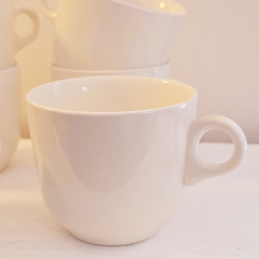 Set of 6 Vintage White Demitasse Mugs - Picture 3 of 7